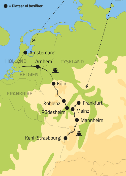 Geografisk karta över Rhendalen